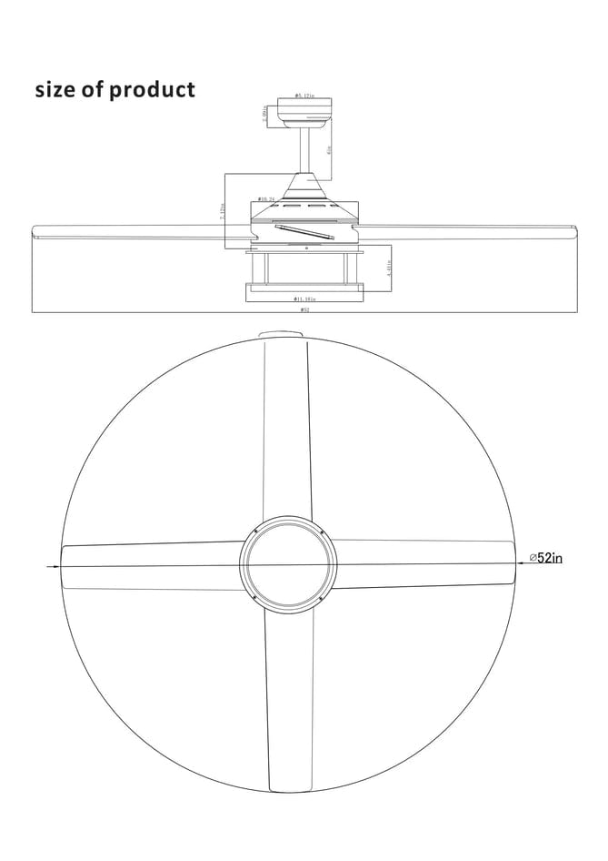 Parrot Uncle 52" Mcmillion Farmhouse Downrod Mount Reversible Ceiling Fan with Lighting and Remote Control