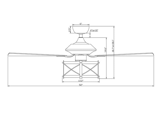 Parrot Uncle 52" Wisner Industrial Downrod Mount Reversible Ceiling Fan with Lighting and Remote Control