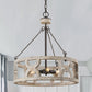 Chokio 3-Light Distressed White Drum Chandelier