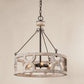 Chokio 3-Light Distressed White Drum Chandelier