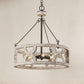 Chokio 3-Light Distressed White Drum Chandelier