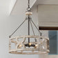 Chokio 3-Light Distressed White Drum Chandelier