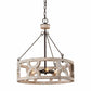 Chokio 3-Light Distressed White Drum Chandelier