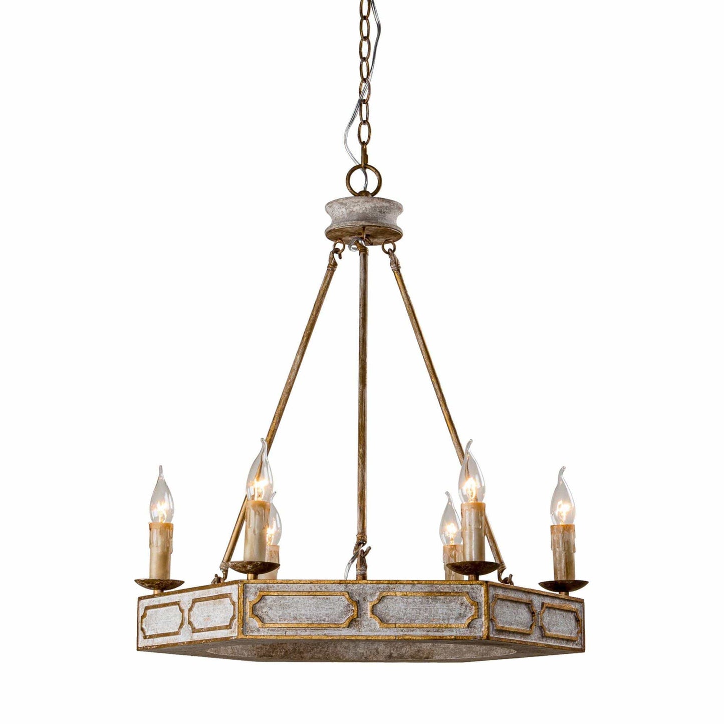 6-Light Farmhouse Wooden Pendant Lighting