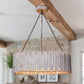 Chouinard 3-Light Natural Wooden Drum Chandelier