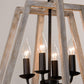 4-Light Wooden Rustic Lantern Pendant LED