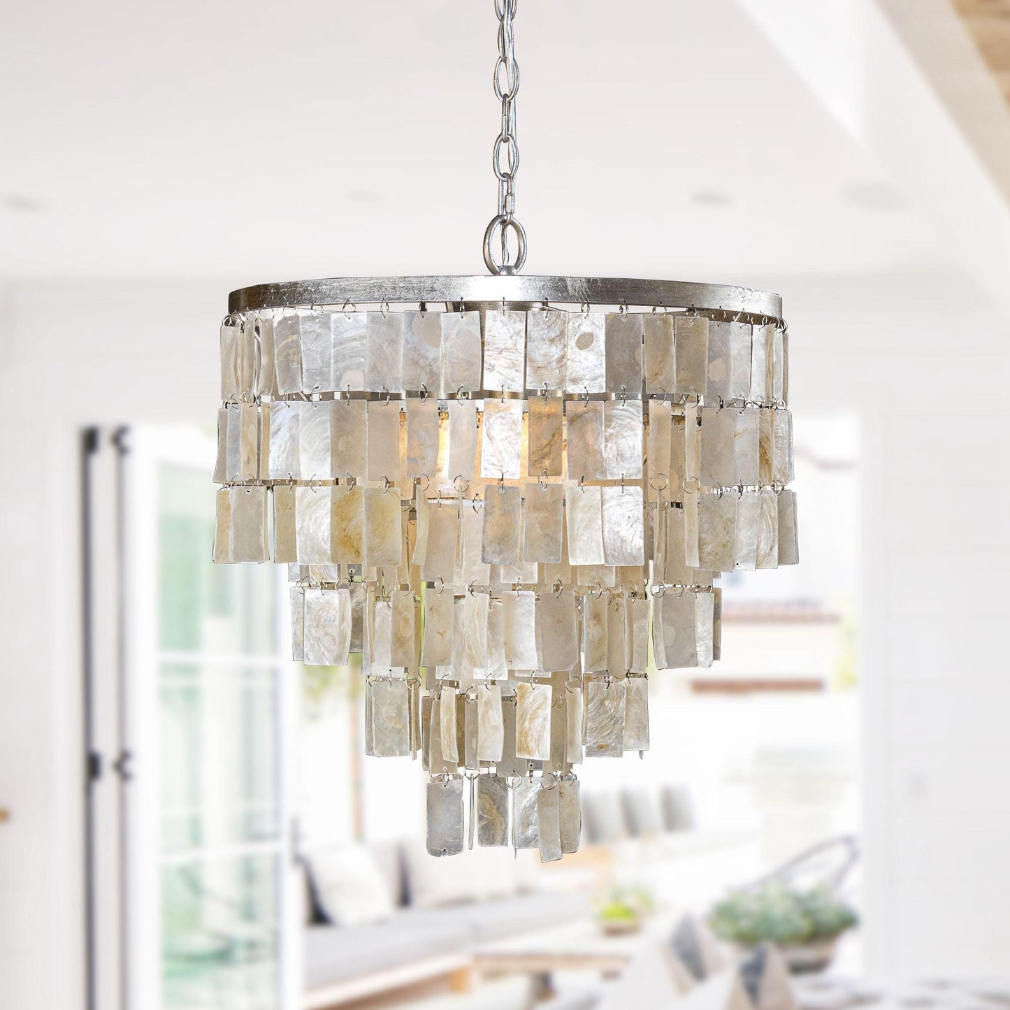 3-Light Traditional Shell Pendant Lighting