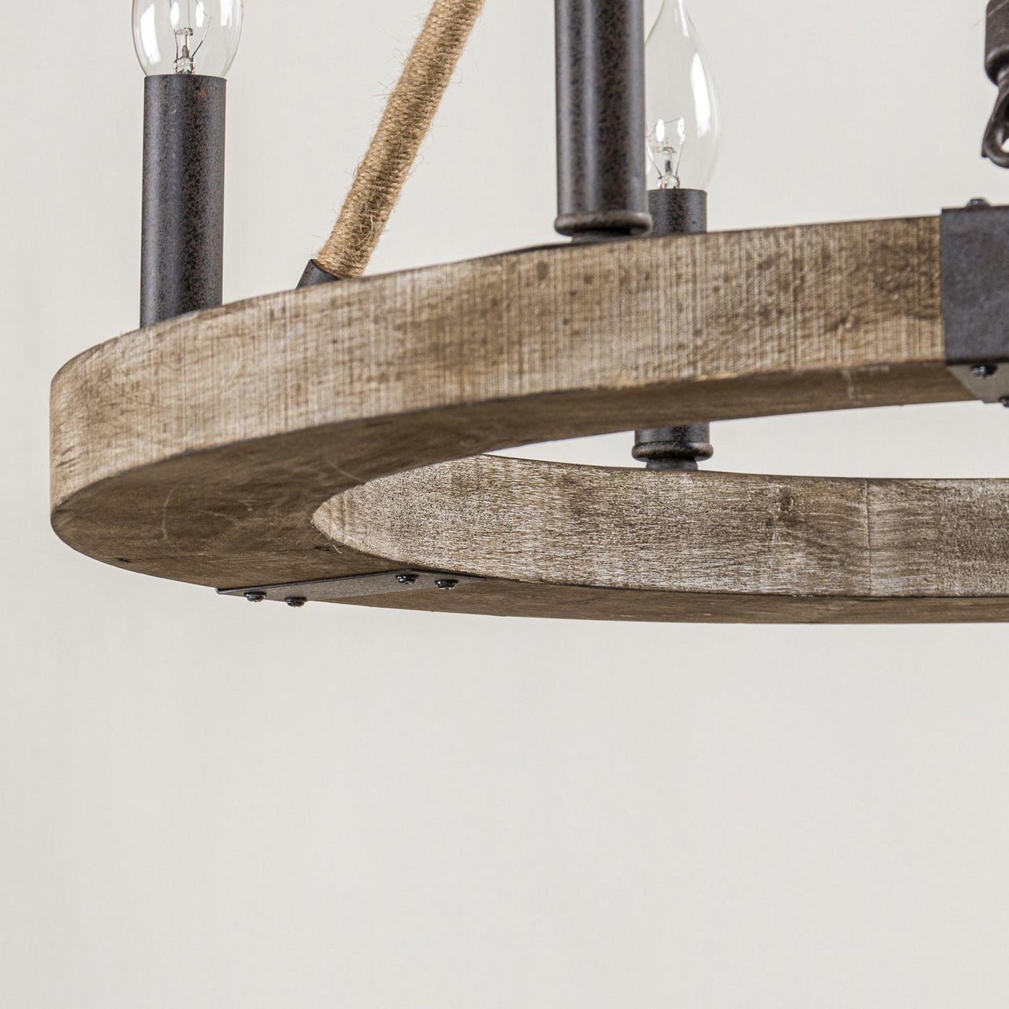 6-Light Farmhouse Wooden Pendant Lighting