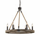 6-Light Farmhouse Wooden Pendant Lighting