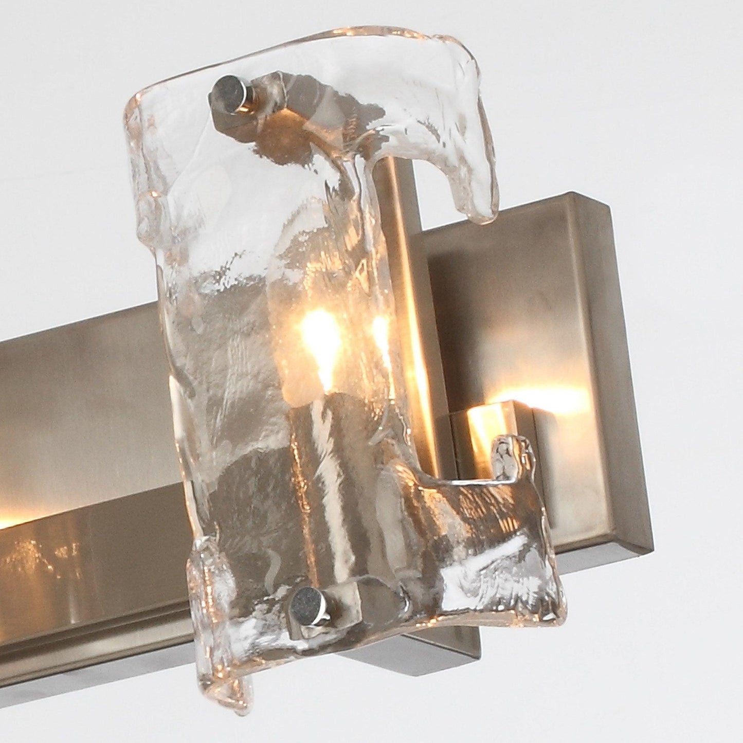 Modern 3-Light Nickle Wall Sconce with Glass Shade