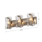 Modern 3-Light Nickle Wall Sconce with Glass Shade