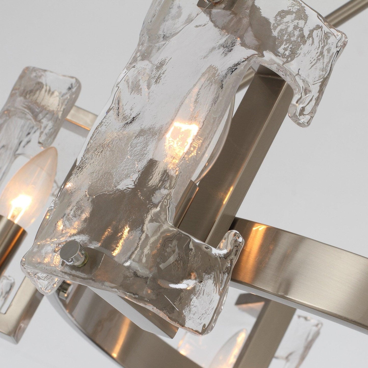 6-Light Modern Mattle Glass Wheel Chandelier