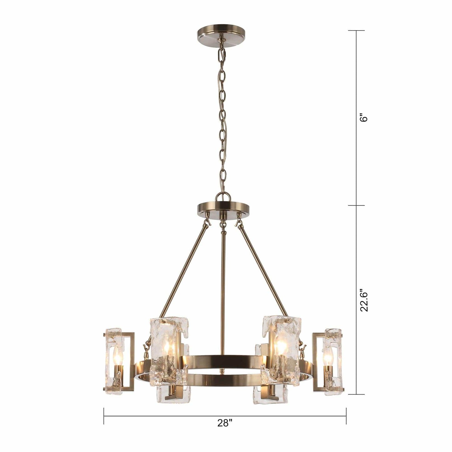 6-Light Modern Mattle Glass Wheel Chandelier