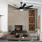 Parrot Uncle  60" Thank Integrated LED Black Ceiling Fan