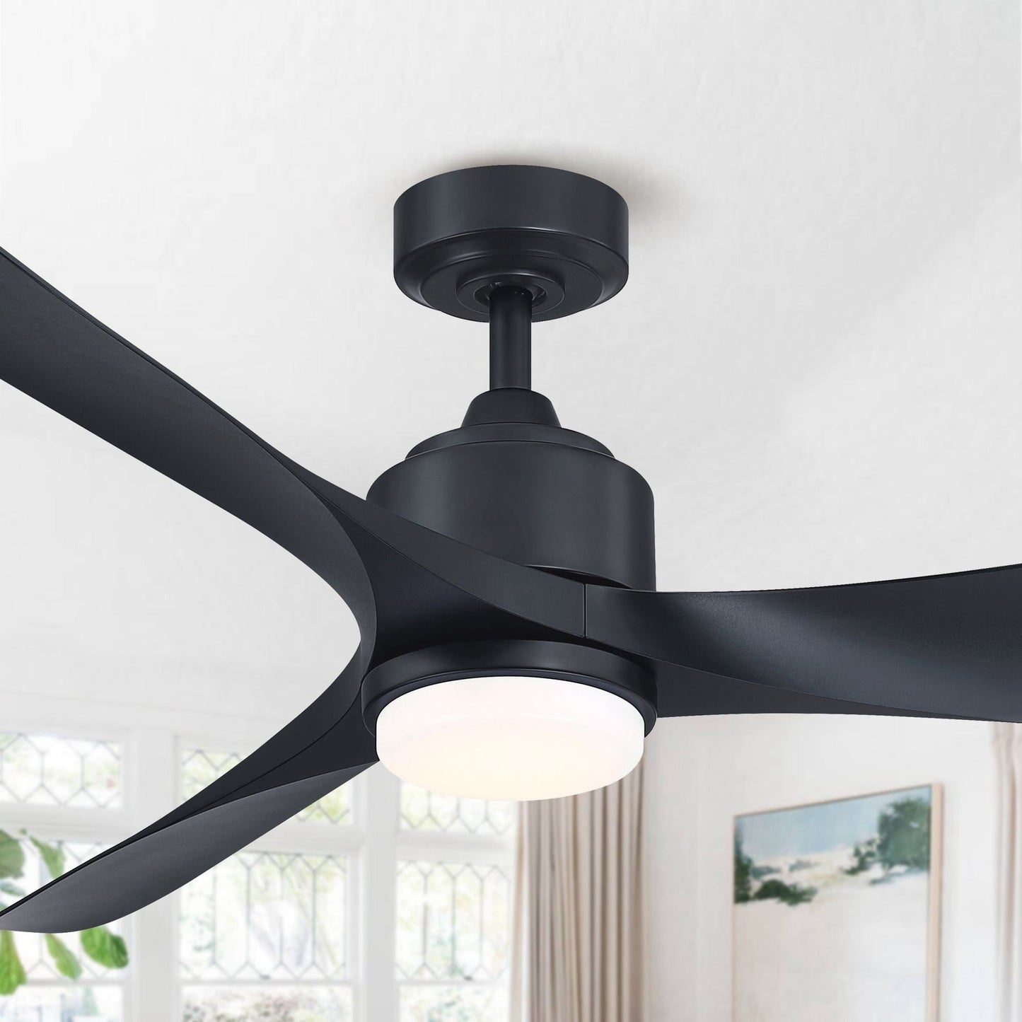 Parrot Uncle 66" Misael Propeller Integrated LED Indoor Modern Black Ceiling Fan