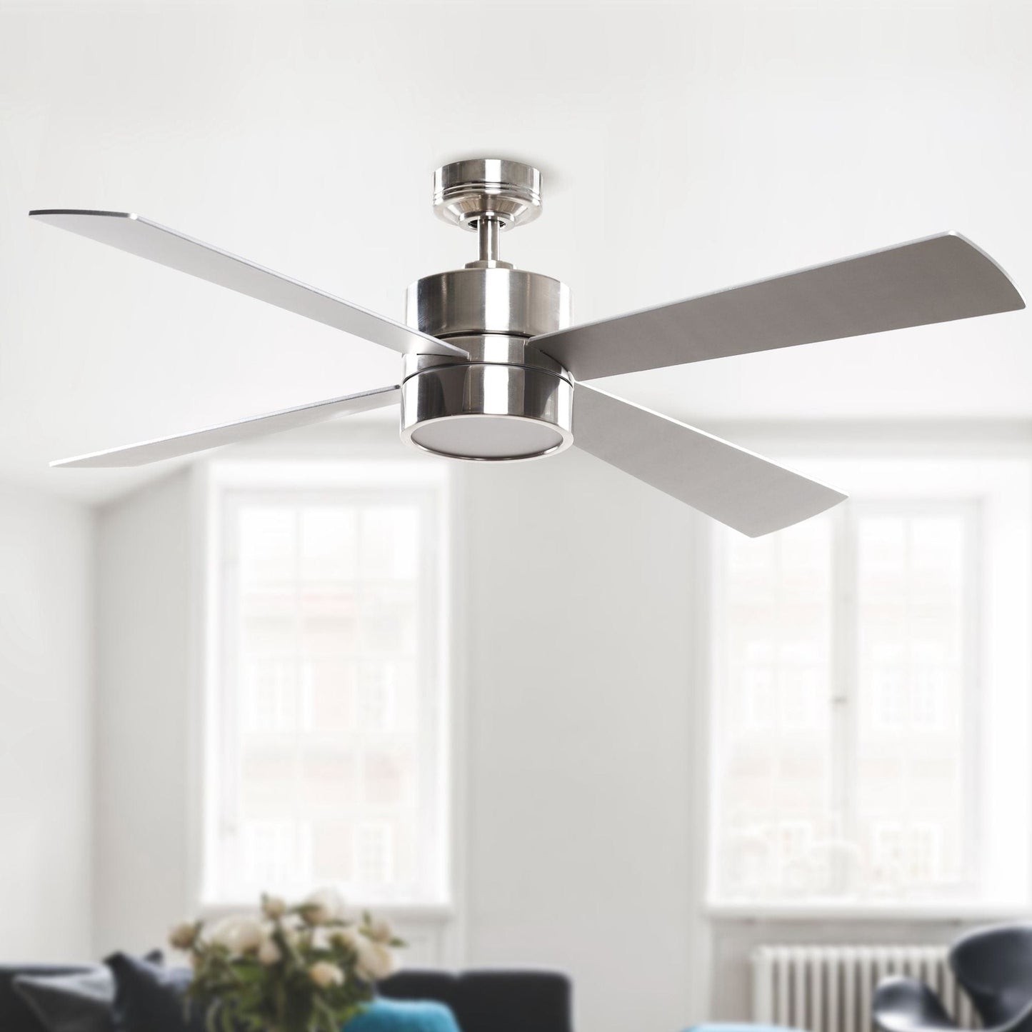 Parrot Uncle 52" Bucholz Industrial Downrod Mount Reversible Ceiling Fan with Lighting and Remote Control