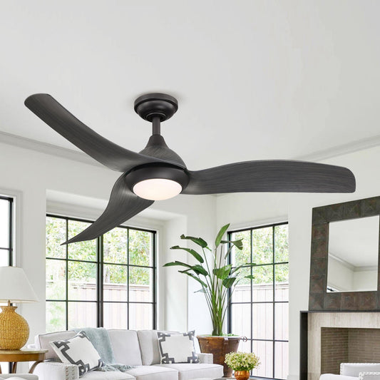 Parrot Uncle 52" Industrial DC Motor Downrod Mount Reversible Ceiling Fan with LED Lighting and Remote Control