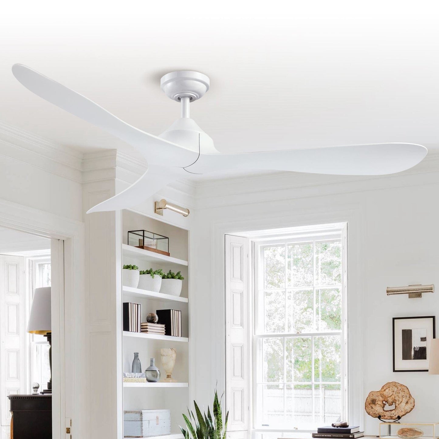 Parrot Uncle 56" Modern DC Motor Downrod Mount Reversible Ceiling Fan with Remote Control