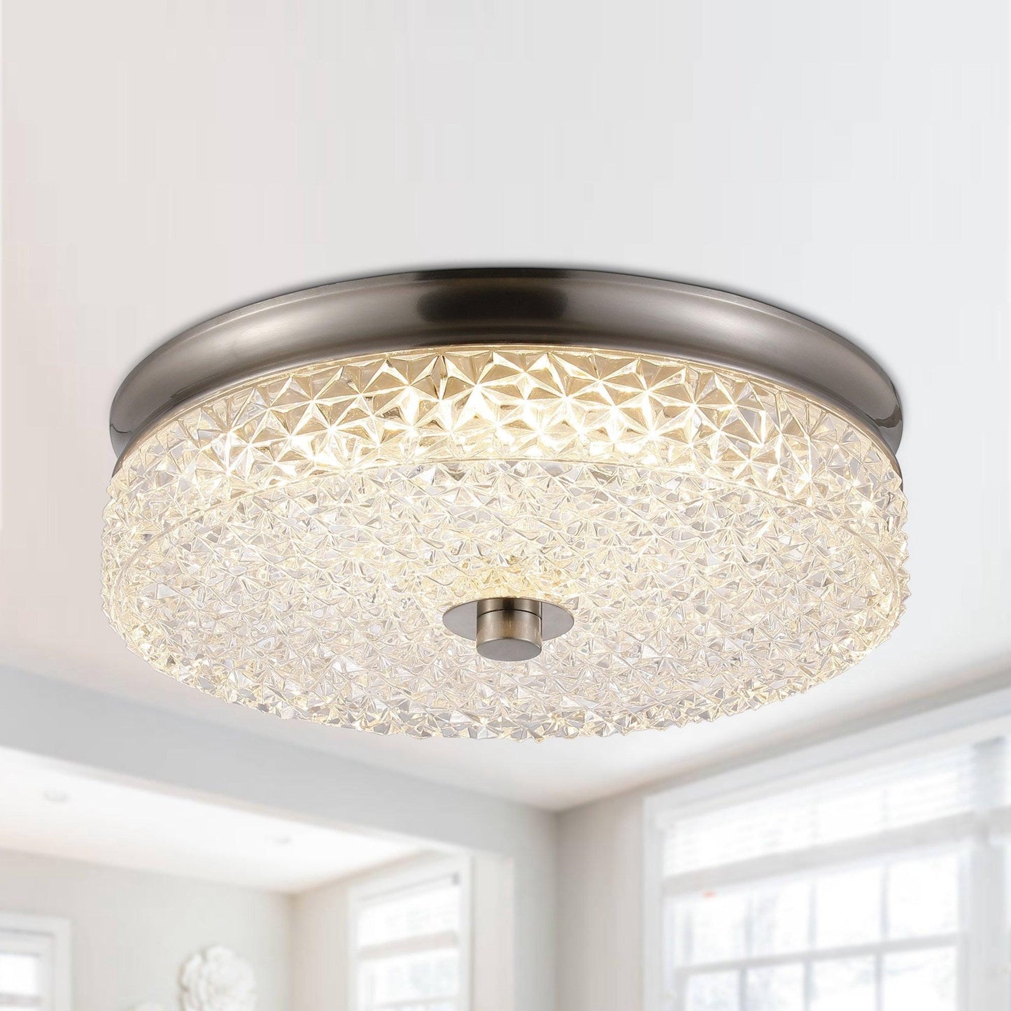 12" Crystal LED Flush Mount Ceiling Light