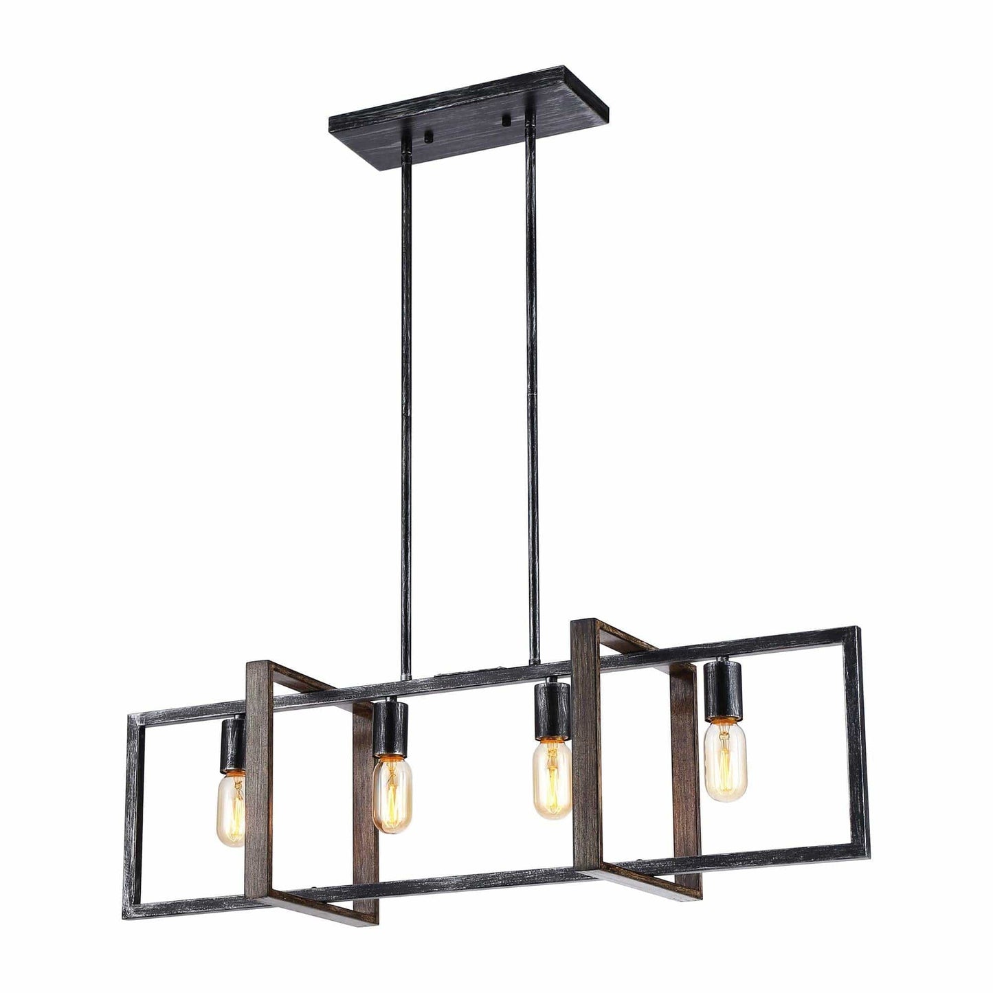 Barkingside 4-Light Brushed Wood Island Pendant