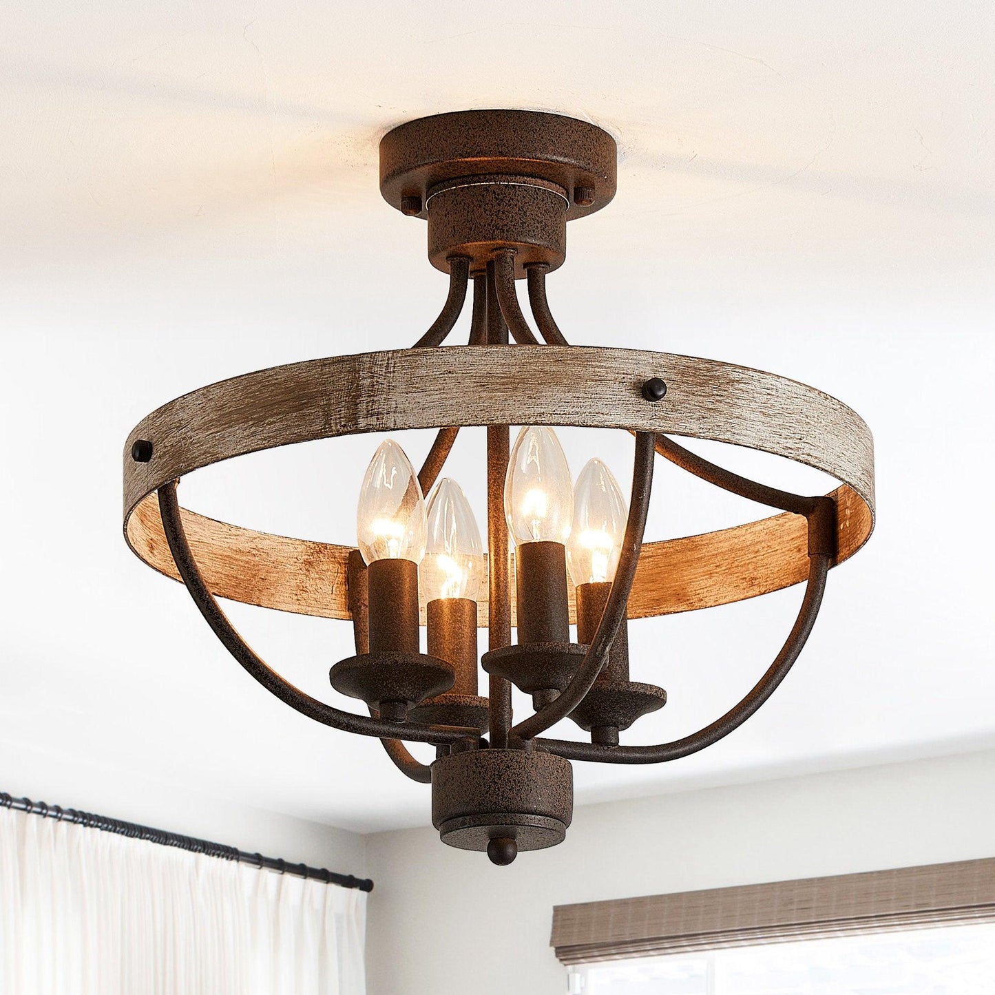 4-Light Industrial Ceiling Light