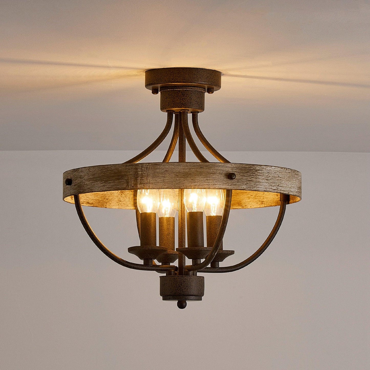 4-Light Industrial Ceiling Light