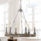 6-Light Modern Wood Wheel Chandelier