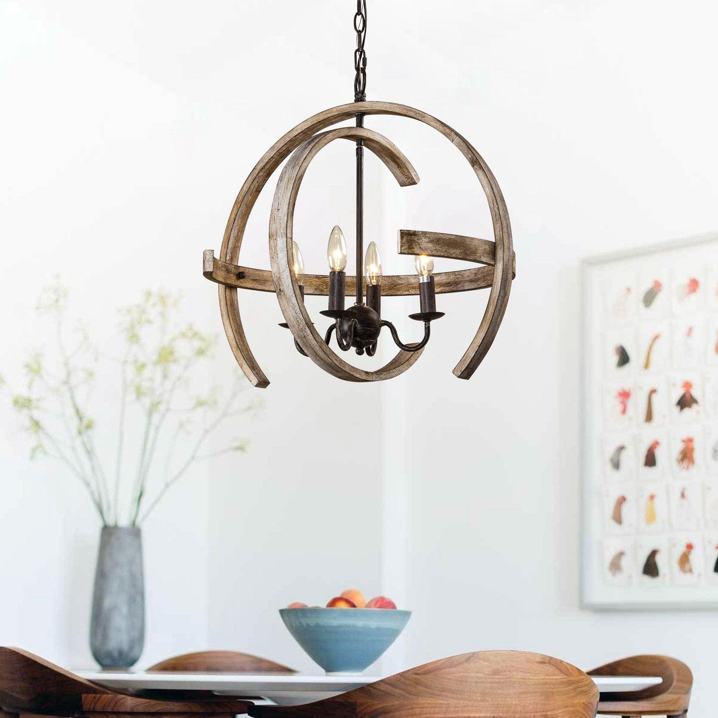 4-Light Farmhouse Pendant Lighting