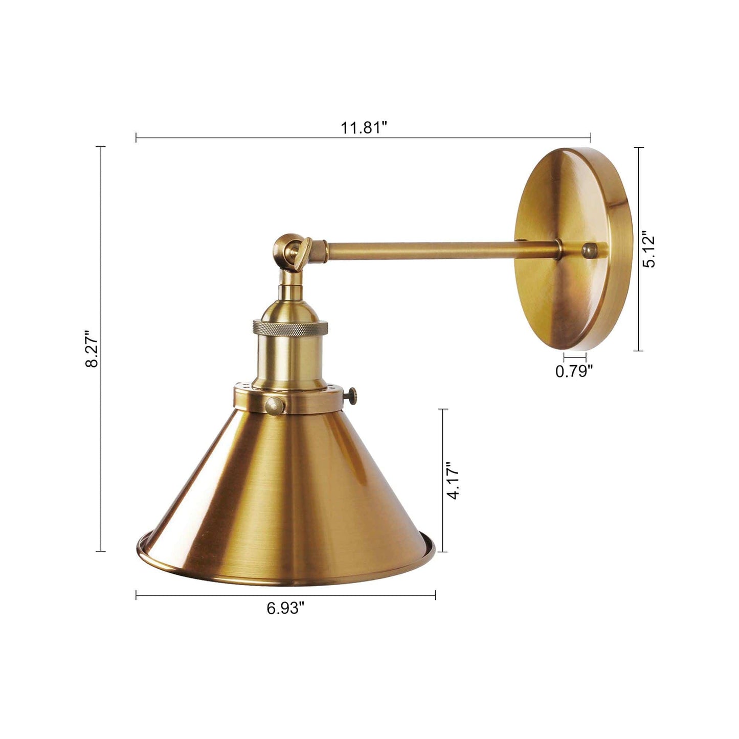 1-Light Rhem Brass Wall Sconce Light