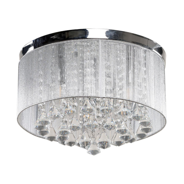 Niels 13 in. 3-Light Chrome Flush Mount Light