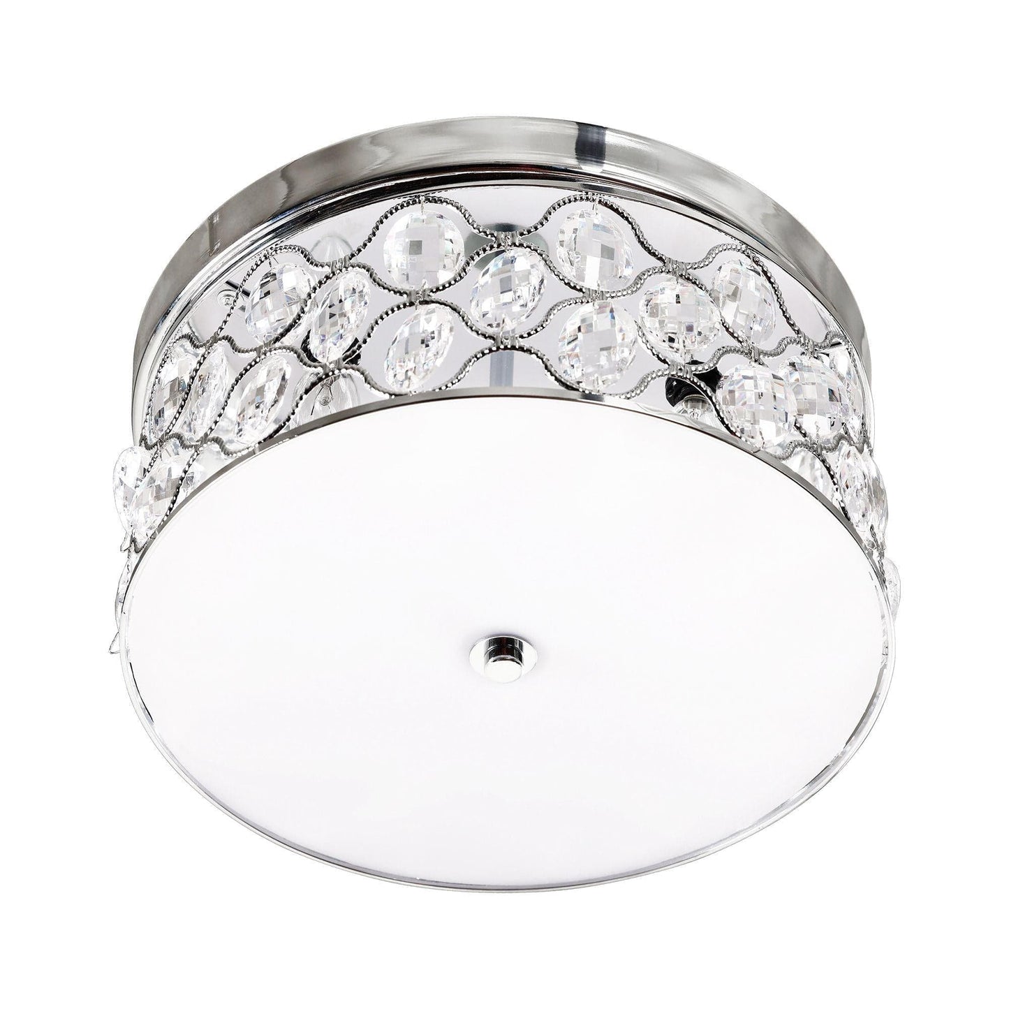 Scorpio 14 in. 3-Lights Chrome Drum Flush Mount Chandelier