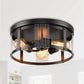 Black 3-Light Farmhouse Flush Mount Ceiling Light