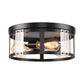 Black 3-Light Farmhouse Flush Mount Ceiling Light