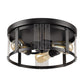 Black 3-Light Farmhouse Flush Mount Ceiling Light