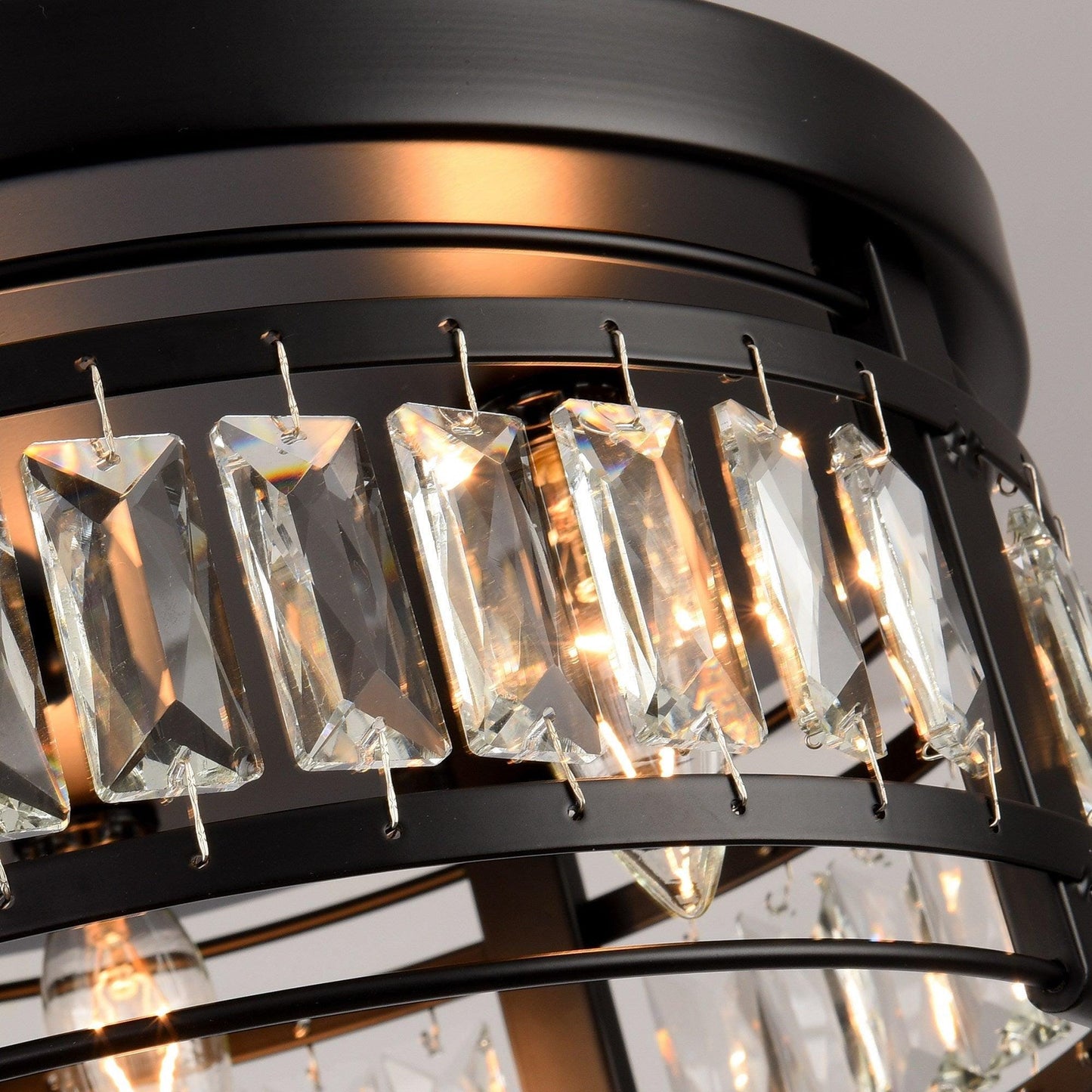 3-Light Modern Crystal Flush Mount Ceiling Light