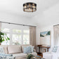 3-Light Modern Crystal Flush Mount Ceiling Light