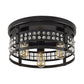 Antique Black 3-Light Modern Drum Flush Mount Light