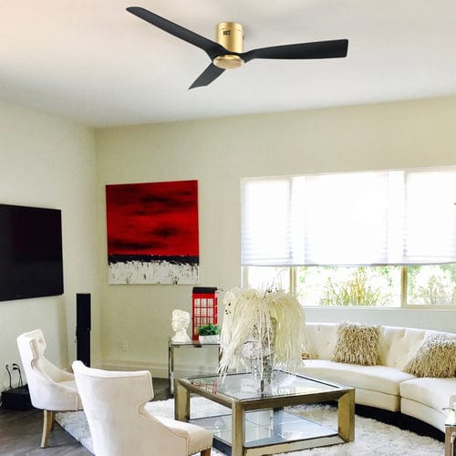 Carro USA Skara 52 inch 3-Blade Flush Mount Ceiling Fan with Remote Control