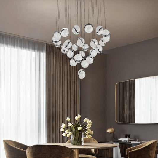 James R. Moder Lighting LED Crystal Ice 27 Crystal Balls Chandelier