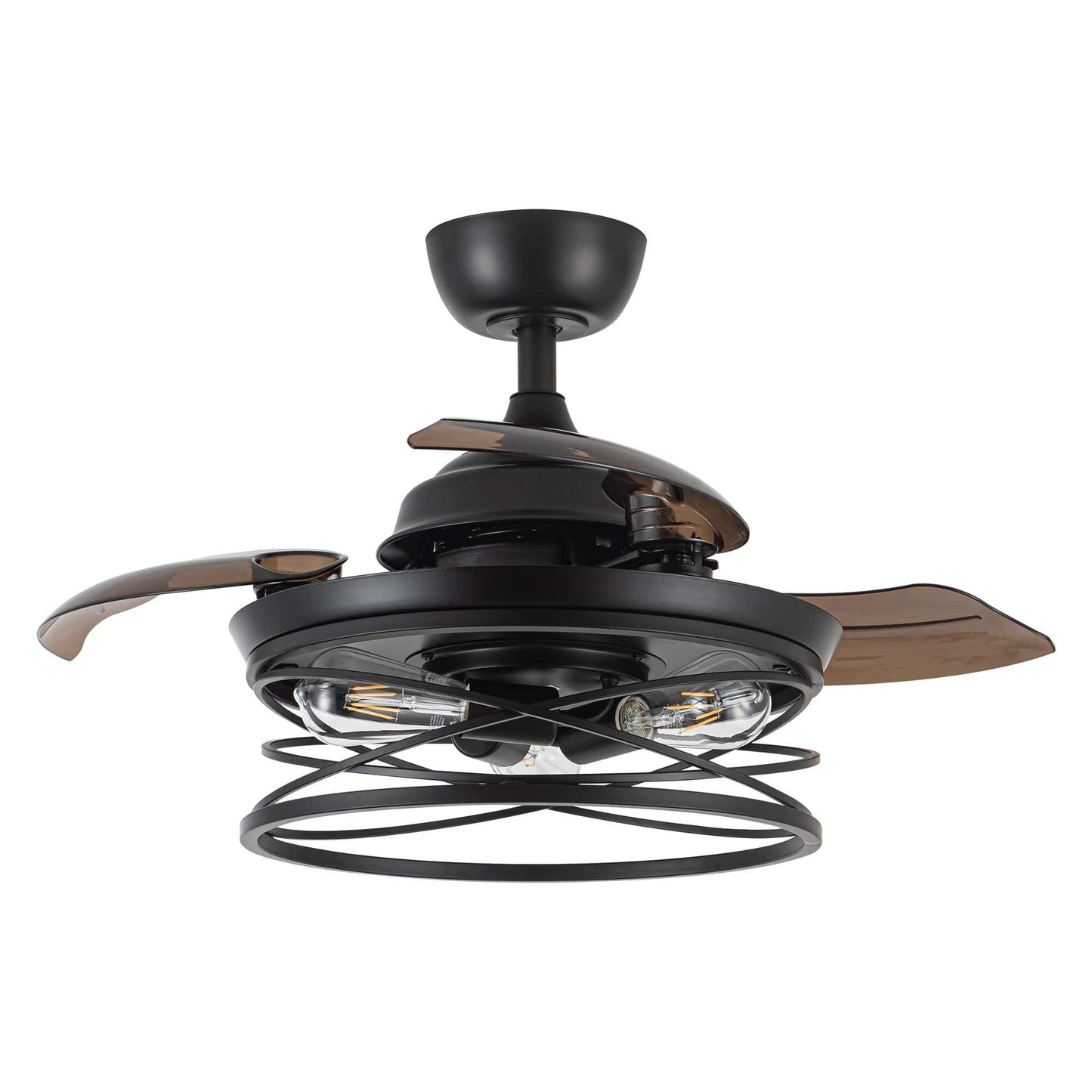 Parrot Uncle 36" Petra Industrial Downrod Mount Ceiling Fan with Lighting and Remote Control