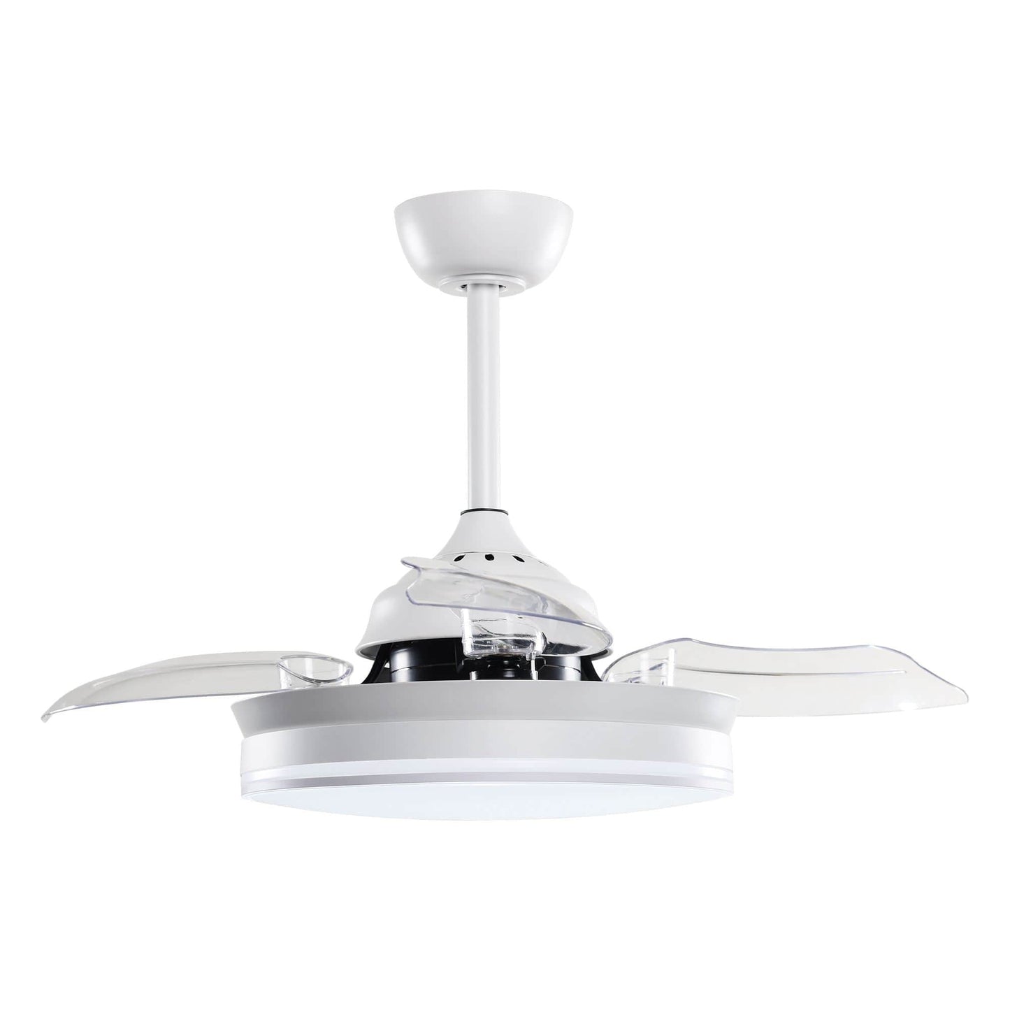 Parrot Uncle 36" Ericksen Modern Downrod Mount Retractable Ceiling Fan with LED Lighting and Remote Control