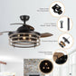 Parrot Uncle 42" Industrial Downrod Mount Ceiling Fan with Lighting and Remote Control