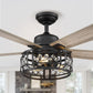 Parrot Uncle 52" Divisadero Farmhouse Downrod Mount Reversible Crystal Ceiling Fan with Lighting and Remote Control