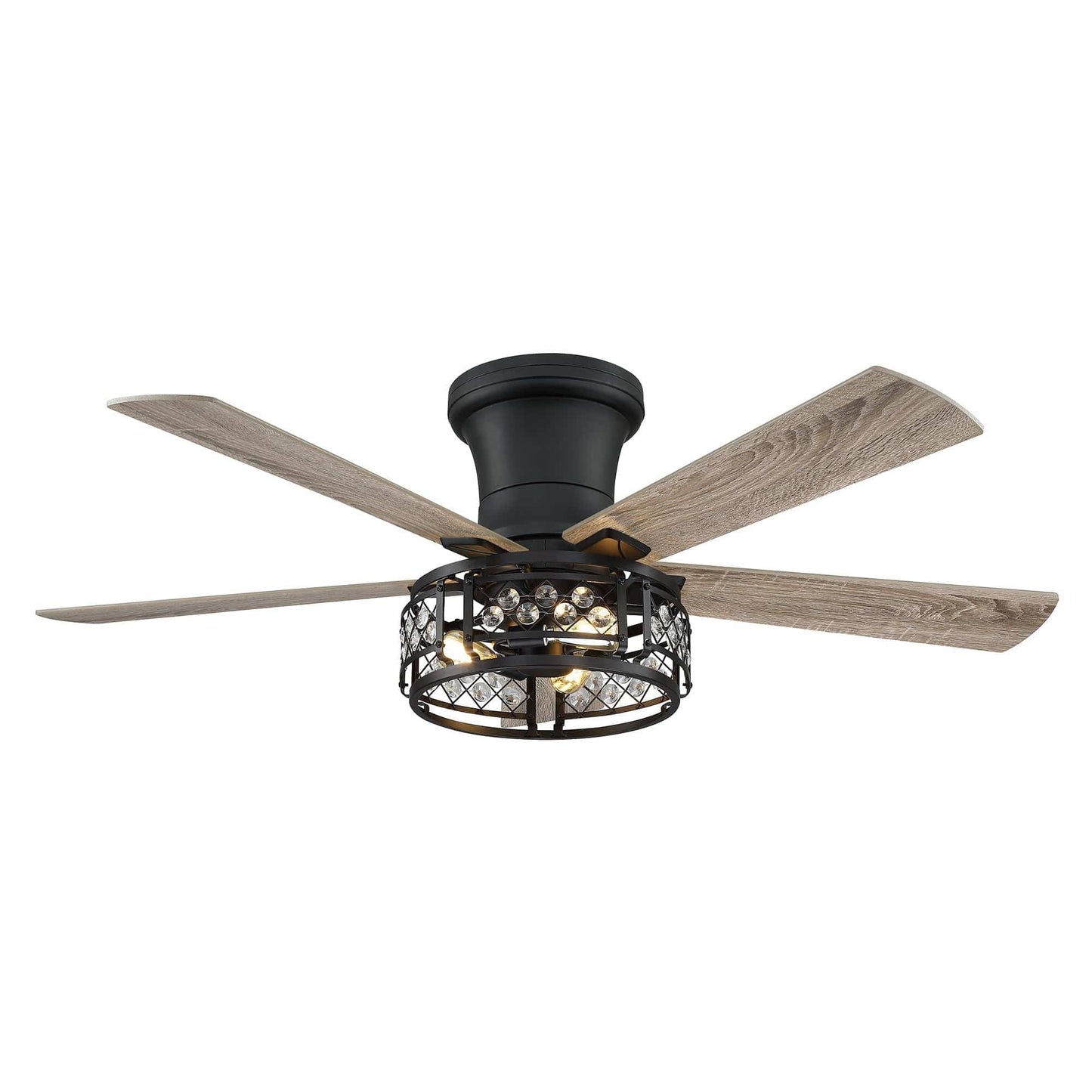 Parrot Uncle 52" Divisadero Farmhouse Flush Mount Reversible Ceiling Fan with Lighting and Remote Control