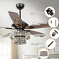 Parrot Uncle 52" Howell Modern Downrod Mount Reversible Crystal Ceiling Fan with Lighting and Remote Control