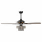 Parrot Uncle 52" Howell Modern Downrod Mount Reversible Crystal Ceiling Fan with Lighting and Remote Control