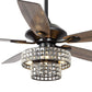 Parrot Uncle 52" Howell Modern Downrod Mount Reversible Crystal Ceiling Fan with Lighting and Remote Control