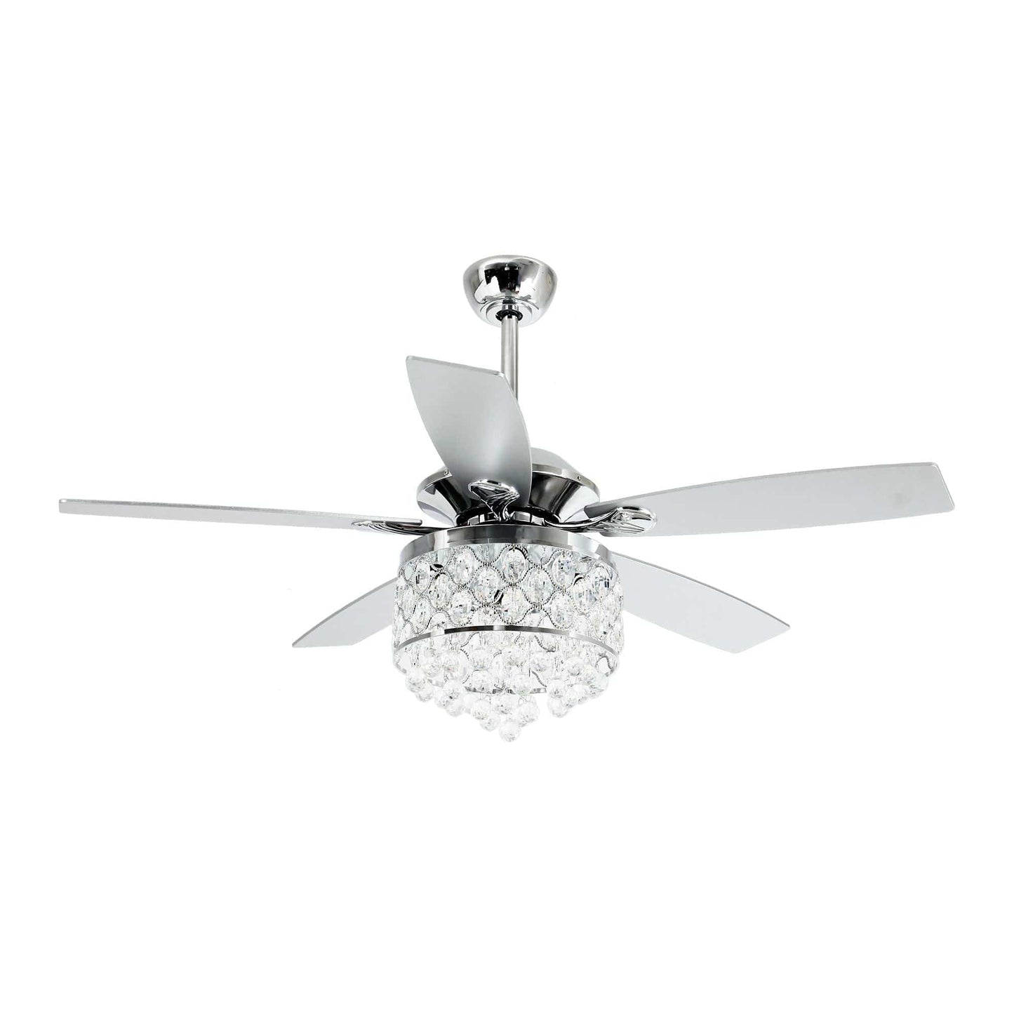 Parrot Uncle 52" Berkshire Modern Downrod Mount Reversible Crystal Ceiling Fan with Lighting and Remote Control