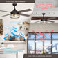 Parrot Uncle 52" Celentano Farmhouse Downrod Mount Reversible Ceiling Fan with Lighting and Remote Control