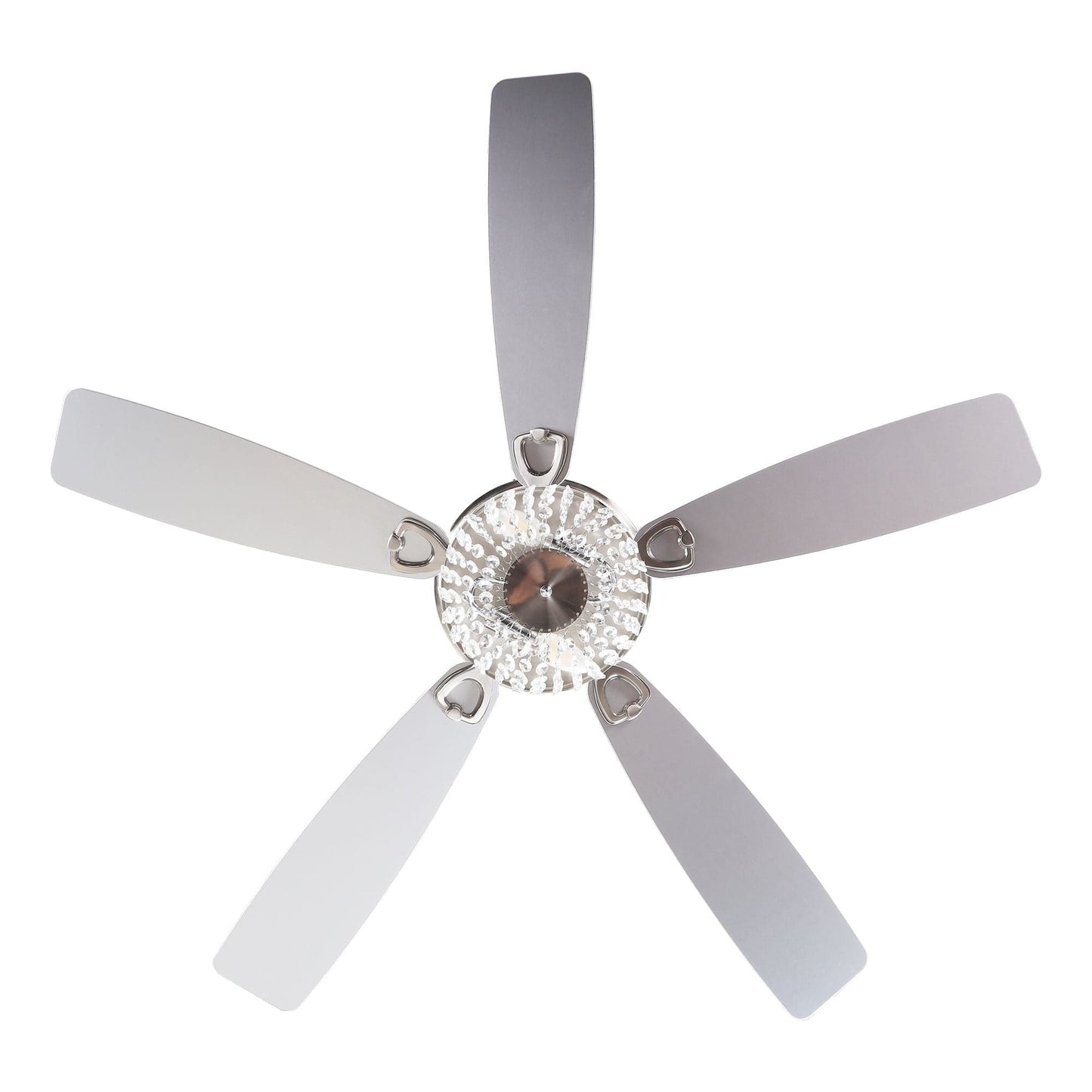 Parrot Uncle 48" Modern Flush Mount Reversible Crystal Ceiling Fan with Lighting and Remote Control